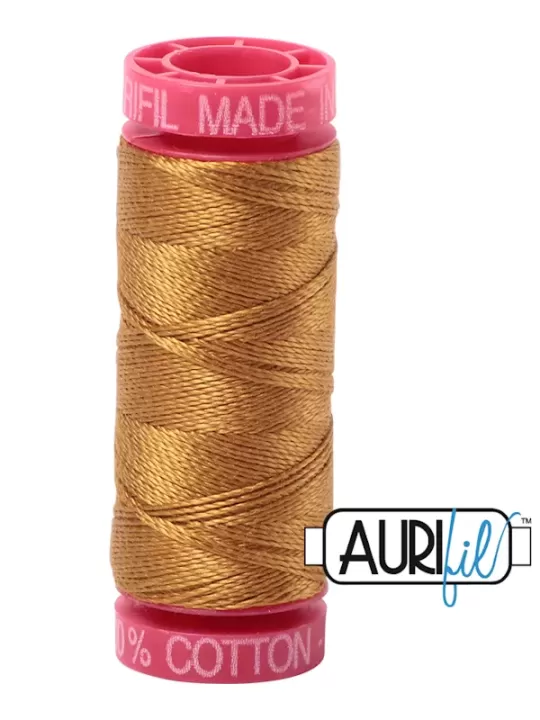 FIL COTON MAKO 12 AURIFIL 2975 Brass - Petite bobine de 50 mètres