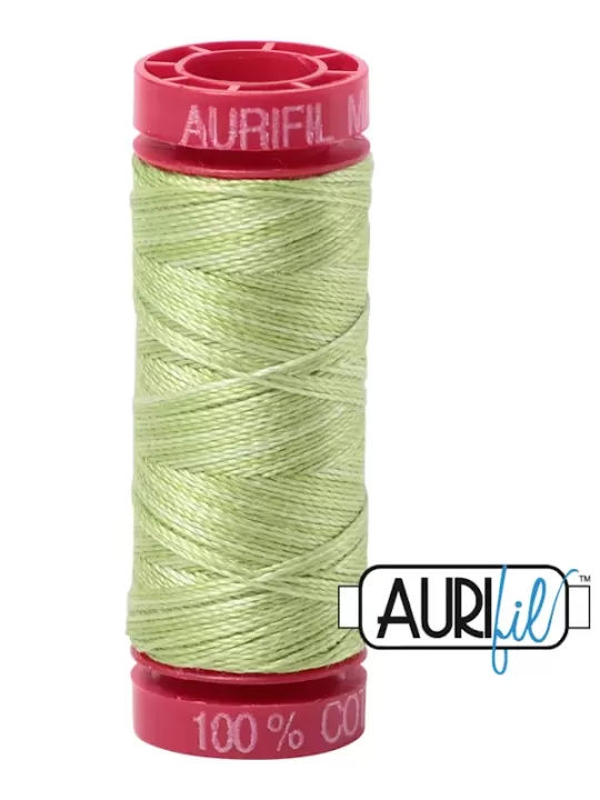 FIL COTON MAKO 12 AURIFIL 3320 Light Spring Green - Petite bobine de 50 mètres