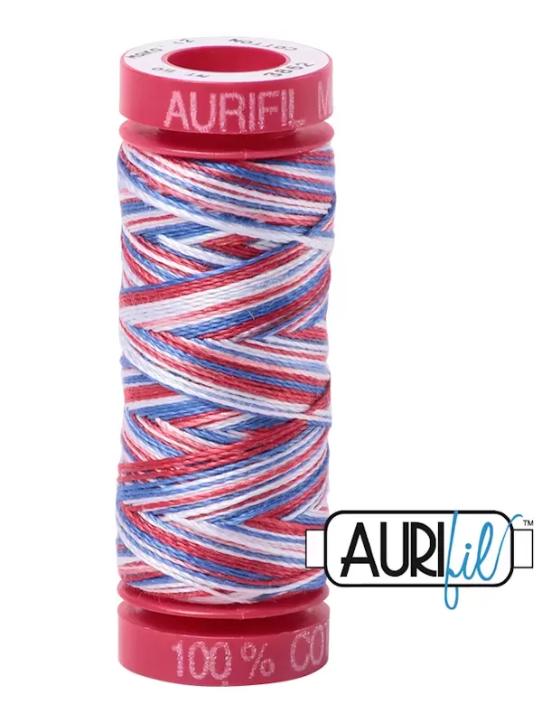 FIL COTON MAKO 12 AURIFIL 3852 Liberty - Petite bobine de 50 mètres