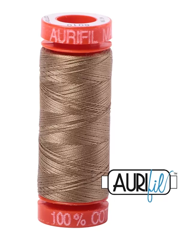 FIL COTON MAKO 50 AURIFIL 6010 Toast - Petite bobine de 200 mètres