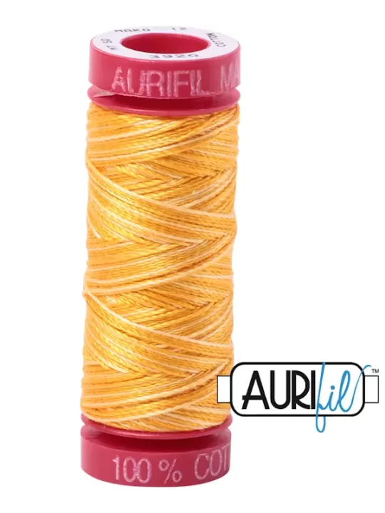 FIL COTON MAKO 12 AURIFIL 3920 Golden Glow - Petite bobine de 50 mètres