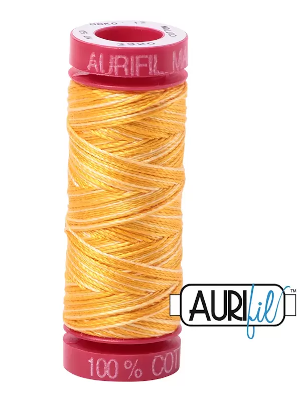 FIL COTON MAKO 12 AURIFIL 3920 Golden Glow - Petite bobine de 50 mètres