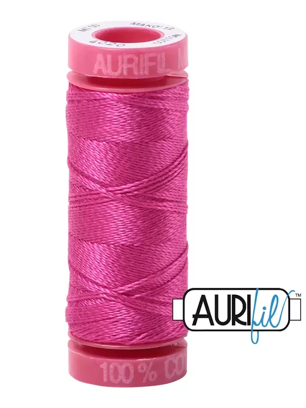 FIL COTON MAKO 12 AURIFIL 4020 Fuchsia - Petite bobine de 50 mètres