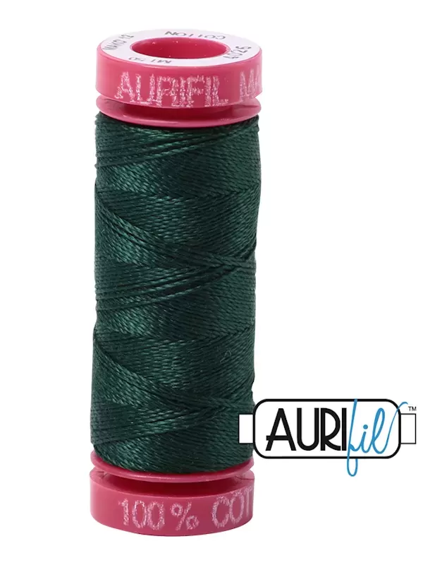 FIL COTON MAKO 12 AURIFIL 4026 Forest Green - Petite bobine de 50 mètres