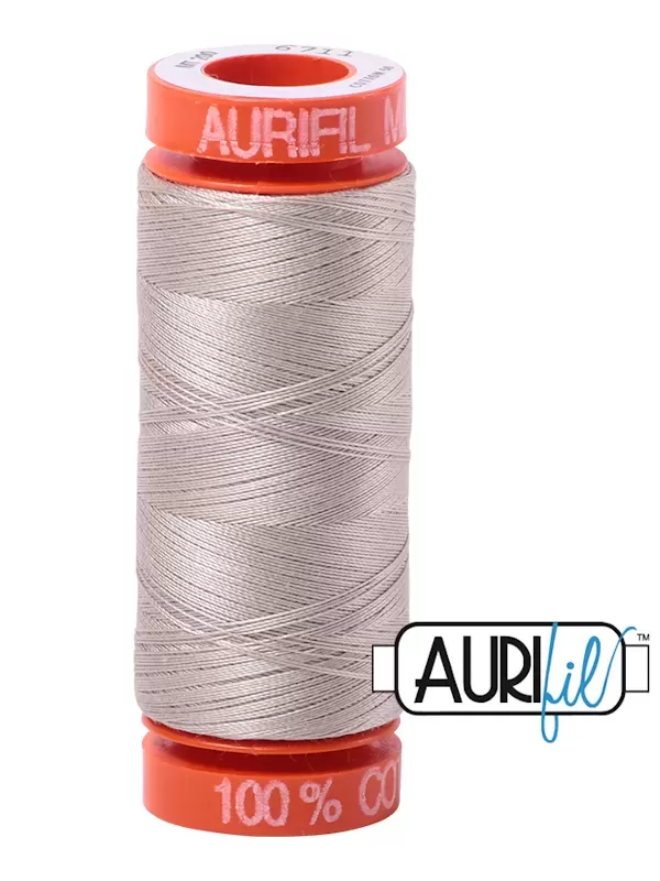 FIL COTON MAKO 50 AURIFIL 6711 Pewter - Petite bobine de 200 mètres