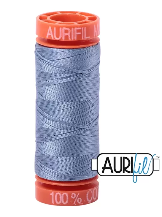 FIL COTON MAKO 50 AURIFIL 6720 Slate - Petite bobine de 200 mètres