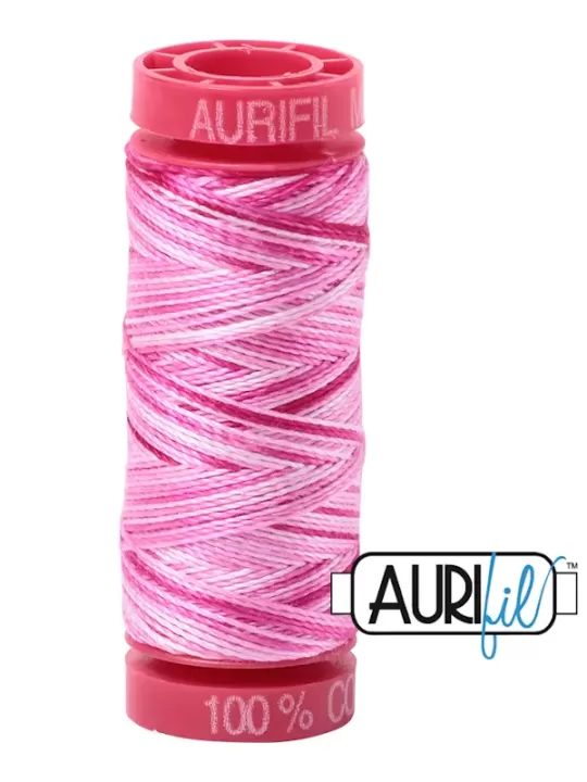 FIL COTON MAKO 12 AURIFIL 4660 Pink Taffy - Petite bobine de 50 mètres