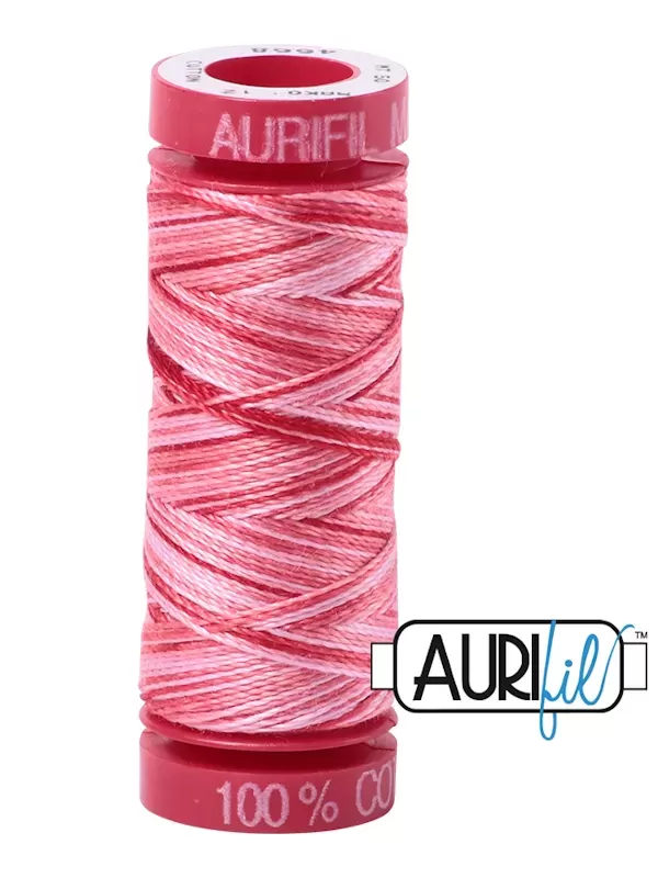 FIL COTON MAKO 12 AURIFIL 4668 Strawberry Parfait - Petite bobine de 50 mètres