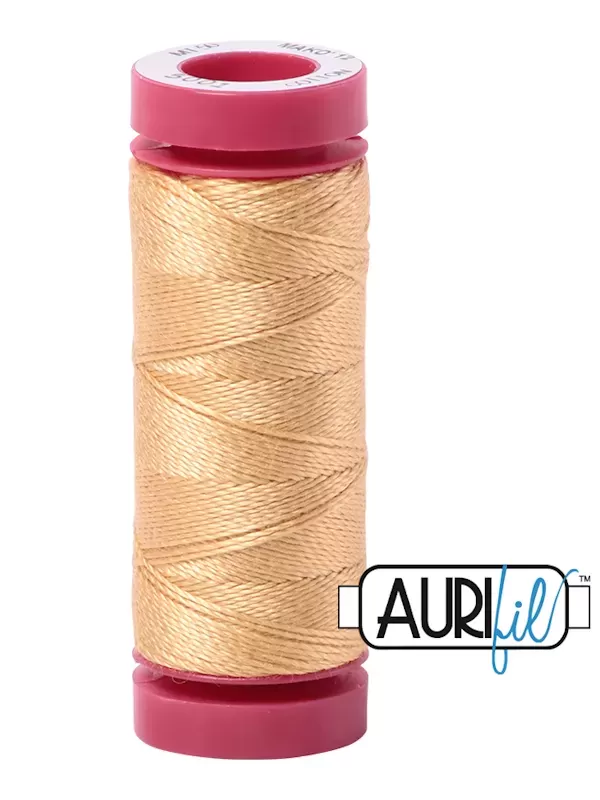 FIL COTON MAKO 12 AURIFIL 5001 Ocher Yellow - Petite bobine de 50 mètres