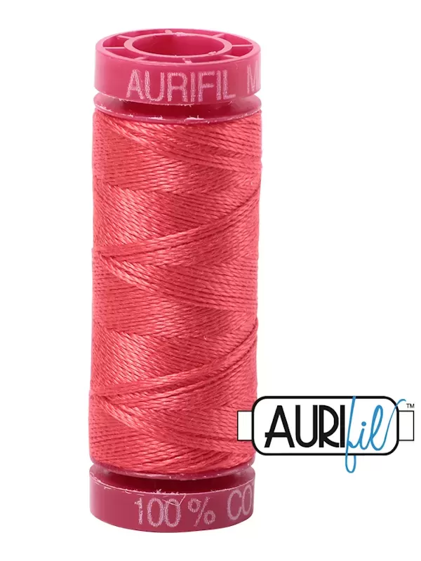 FIL COTON MAKO 12 AURIFIL 5002 Medium Red - Petite bobine de 50 mètres