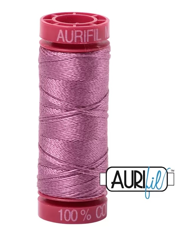 FIL COTON MAKO 12 AURIFIL 5003 Wine - Petite bobine de 50 mètres