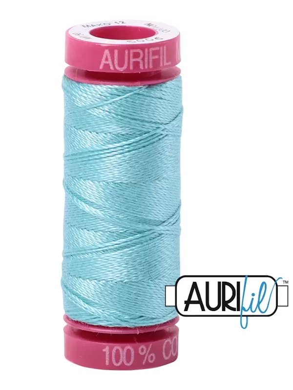 FIL COTON MAKO 12 AURIFIL 5006 Light Turquoise - Petite bobine de 50 mètres