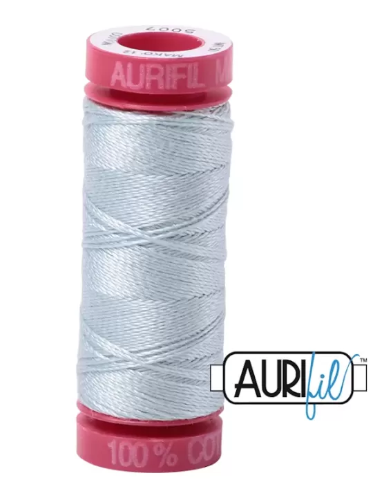 FIL COTON MAKO 12 AURIFIL 5007 Light Grey Blue - Petite bobine de 50 mètres