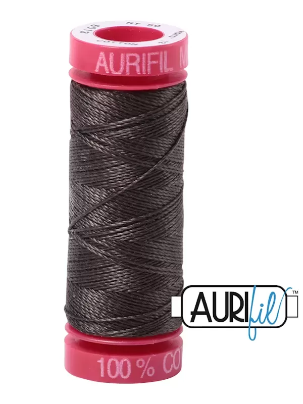 FIL COTON MAKO 12 AURIFIL 5013 Asphalt - Petite bobine de 50 mètres