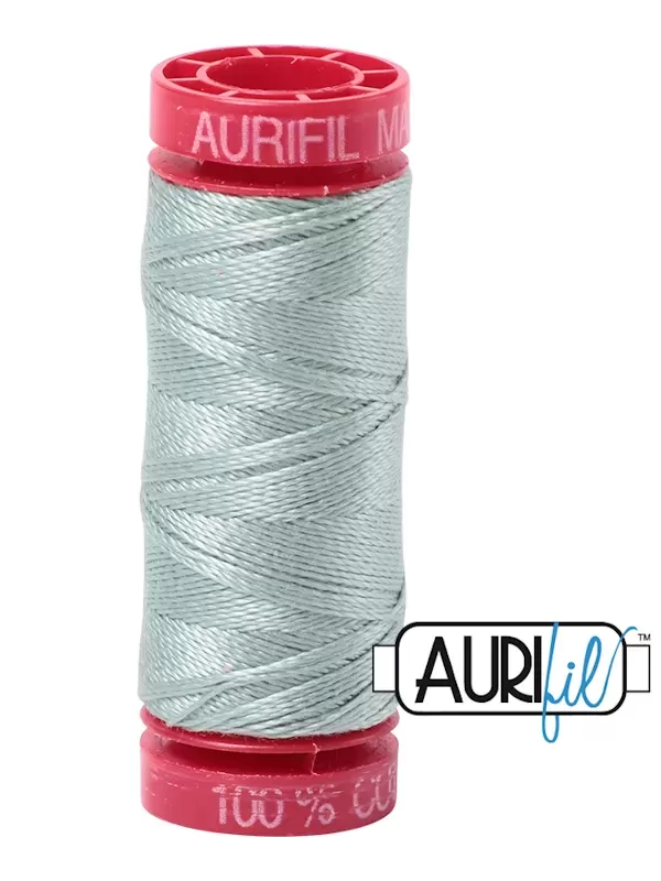 FIL COTON MAKO 12 AURIFIL 5014 Marine Water - Petite bobine de 50 mètres