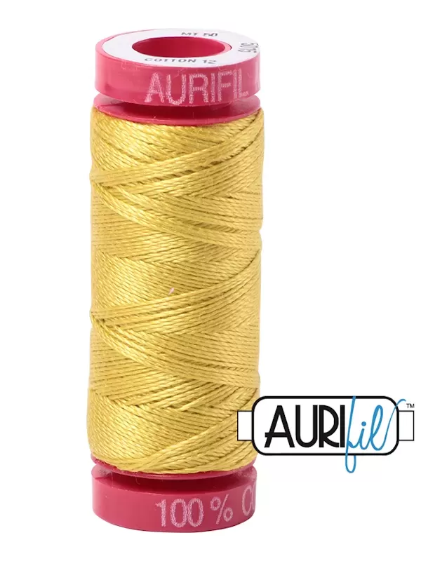 FIL COTON MAKO 12 AURIFIL 5015 Gold Yellow - Petite bobine de 50 mètres