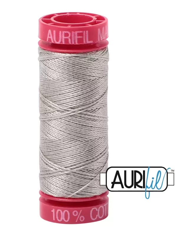 FIL COTON MAKO 12 AURIFIL 5021 Light Grey - Petite bobine de 50 mètres