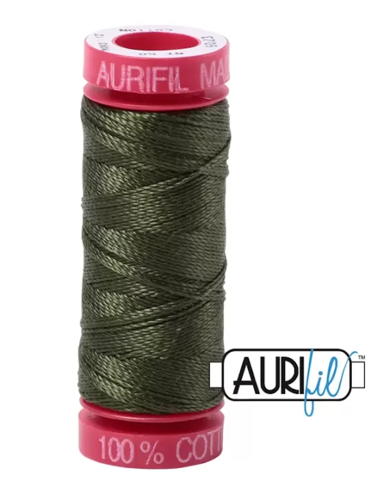 FIL COTON MAKO 12 AURIFIL 5023 Medium Green - Petite bobine de 50 mètres