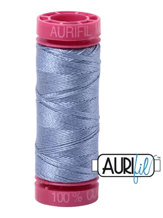 FIL COTON MAKO 12 AURIFIL 6720 Slate - Petite bobine de 50 mètres