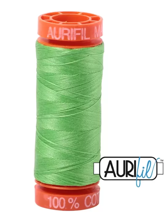 FIL COTON MAKO 50 AURIFIL 6737 Shamrock Green - Petite bobine de 200 mètres