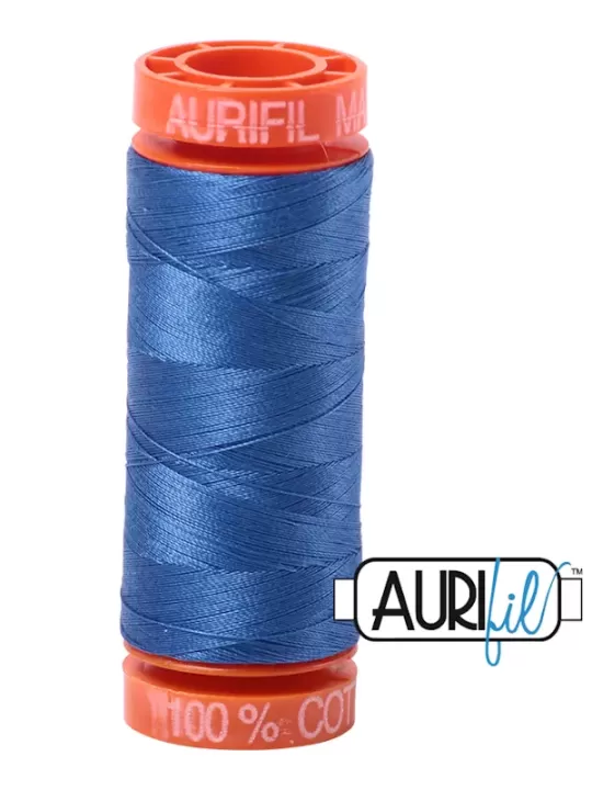 FIL COTON MAKO 50 AURIFIL 6738 Peacock Blue - Petite bobine de 200 mètres