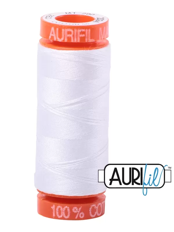 FIL COTON MAKO 50 AURIFIL 2024 White - Petite bobine de 200 mètres