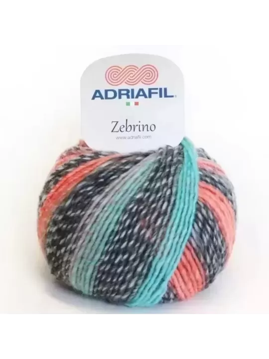 ADRIAFIL Fil à tricoter fantaisie à effet jacquard ZEBRINO 69 Fantaisie Pastel