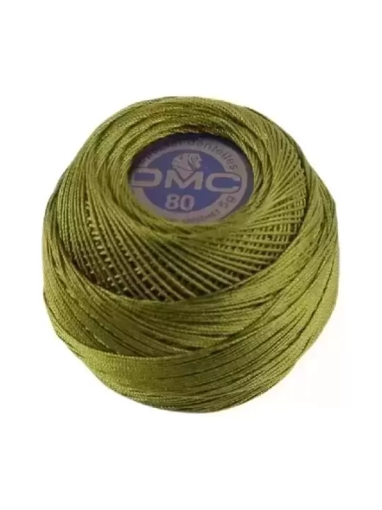 Fil Crochet DMC SPÉCIAL DENTELLES 469 Vert mousse dorée