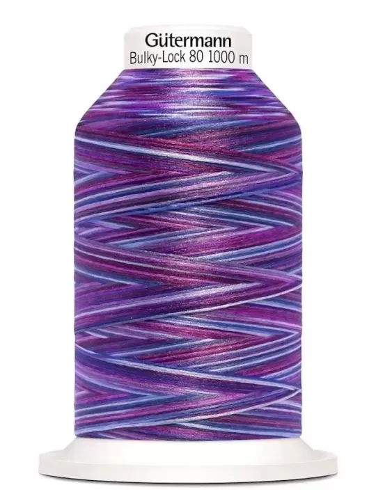 FIL MOUSSE SURJET GÜTERMANN BULKY-LOCK 80 1000m 9944 Multicolore Violet-Bleu