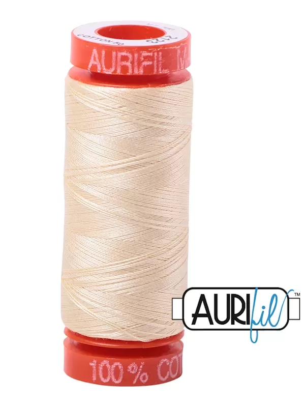 FIL COTON MAKO 50 AURIFIL 2123 Butter - Petite bobine de 200 mètres