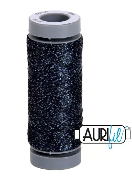 AURIFIL BRILLO 200m 645 Noir & Bleu