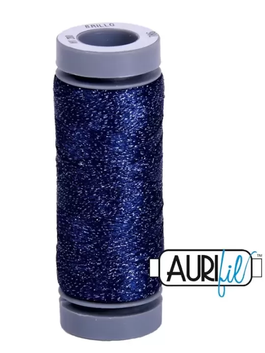 AURIFIL BRILLO 200m 786 Bleu/Argent