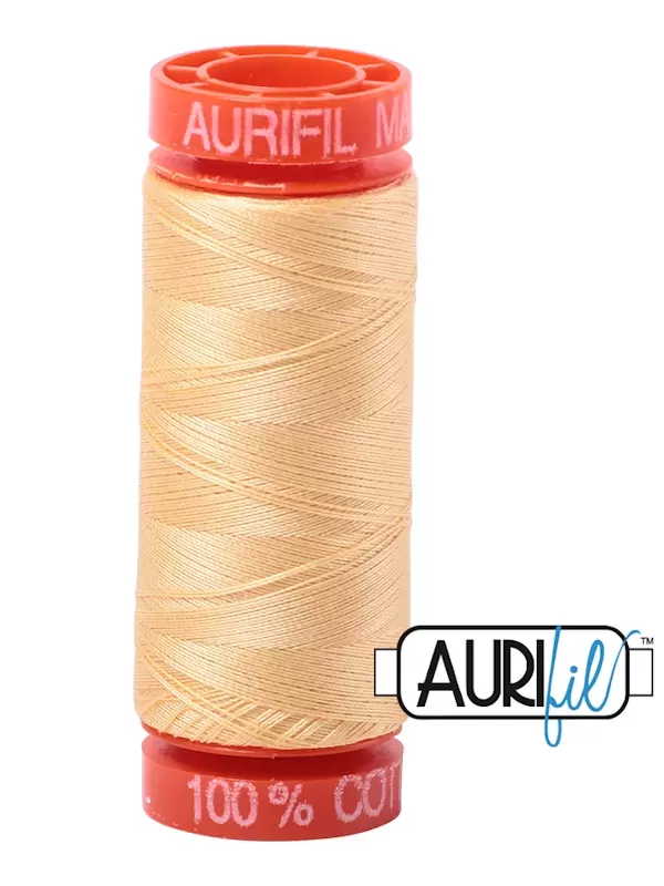 FIL COTON MAKO 50 AURIFIL 2130 Medium Butter - Petite bobine de 200 mètres