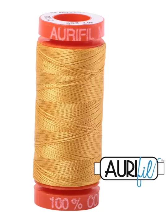 FIL COTON MAKO 50 AURIFIL 2132 Tarnished Gold - Petite bobine de 200 mètres