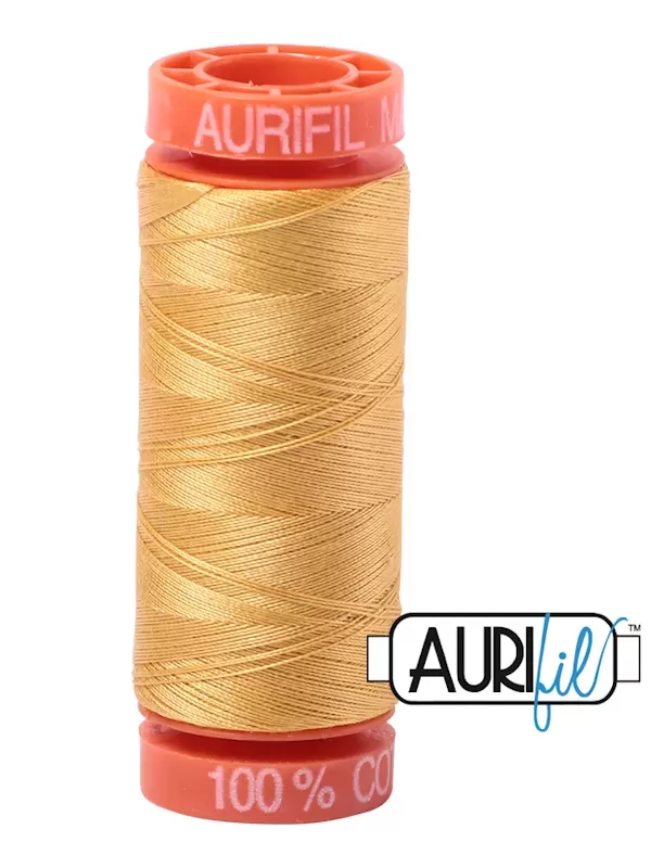 FIL COTON MAKO 50 AURIFIL 2134 Spun Gold - Petite bobine de 200 mètres