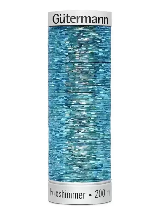 GÜTERMANN SULKY HOLOSHIMMER N° 6017 Bleu paon (200m)