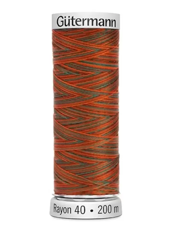 GÜTERMANN RAYON 40 N° 2244 Coral/Brown/Teal