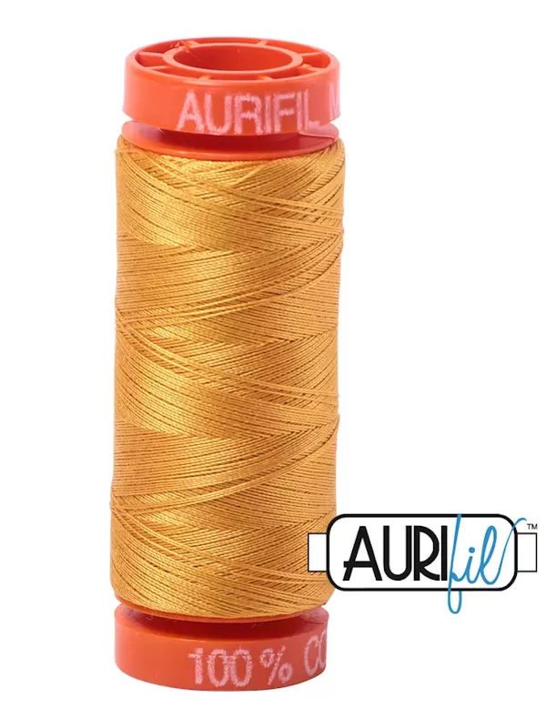 FIL COTON MAKO 50 AURIFIL 2140 Orange Mustard - Petite bobine de 200 mètres