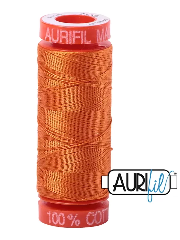 FIL COTON MAKO 50 AURIFIL 2150 Pumpkin - Petite bobine de 200 mètres