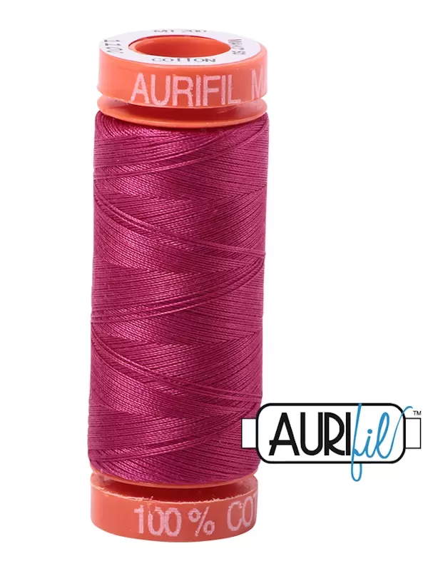 FIL COTON MAKO 50 AURIFIL 1100 Red Plum - Petite bobine de 200 mètres