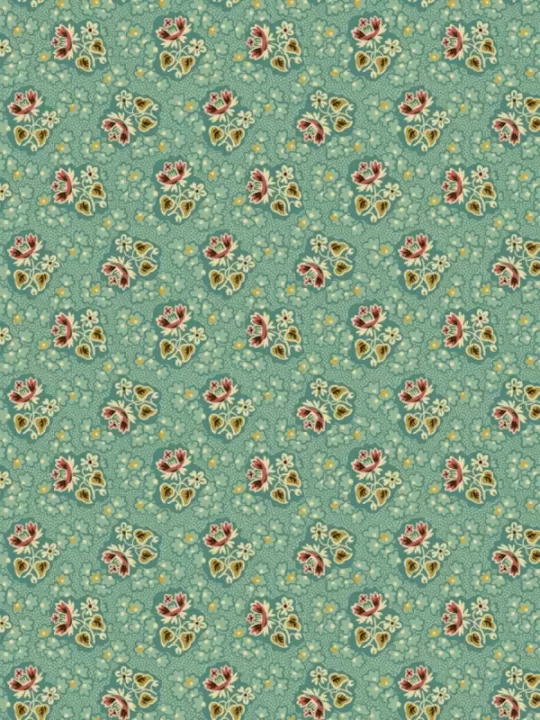 OAK ALLEY par Di Ford-Hall 9929.T Floral Sprigs Turquoise