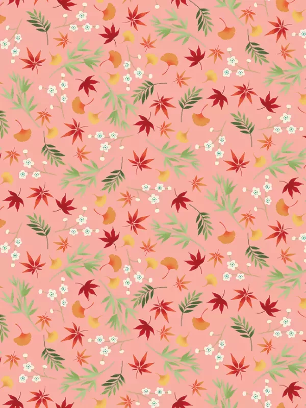 MAKOWER UK - Tissu Patchwork MICHIKO 2333-P Foliage Pink