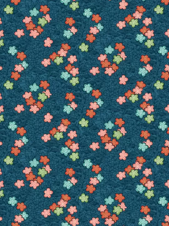 MAKOWER UK - Tissu Patchwork MICHIKO 2336-B Bushclover Blue