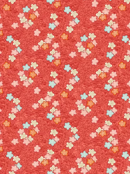 MAKOWER UK - Tissu Patchwork MICHIKO 2336-R Bushclover Red