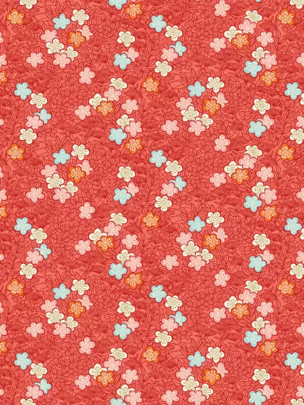 MAKOWER UK - Tissu Patchwork MICHIKO 2336-R Bushclover Red