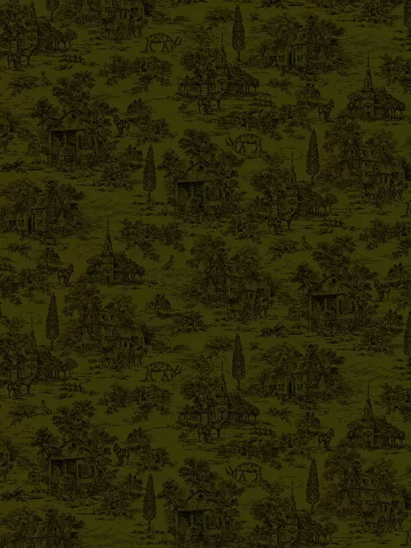 HENRY GLASS FABRICS - FARMHOUSE CHRISTMAS par Kim Diehl 9668.66 Green Toile