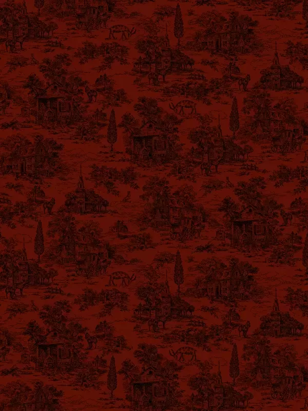 HENRY GLASS FABRICS - FARMHOUSE CHRISTMAS par Kim Diehl 9668.88 Red Toile