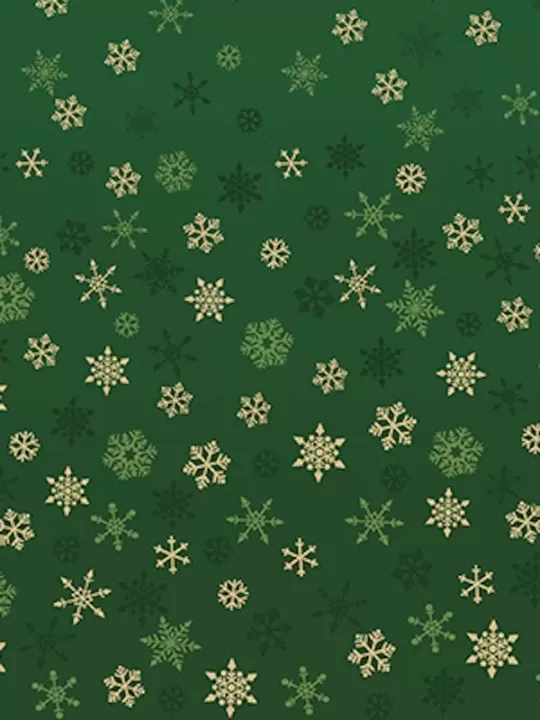 Tissu OMBRE SNOWFLAKES GREEN par Makower 2248.G