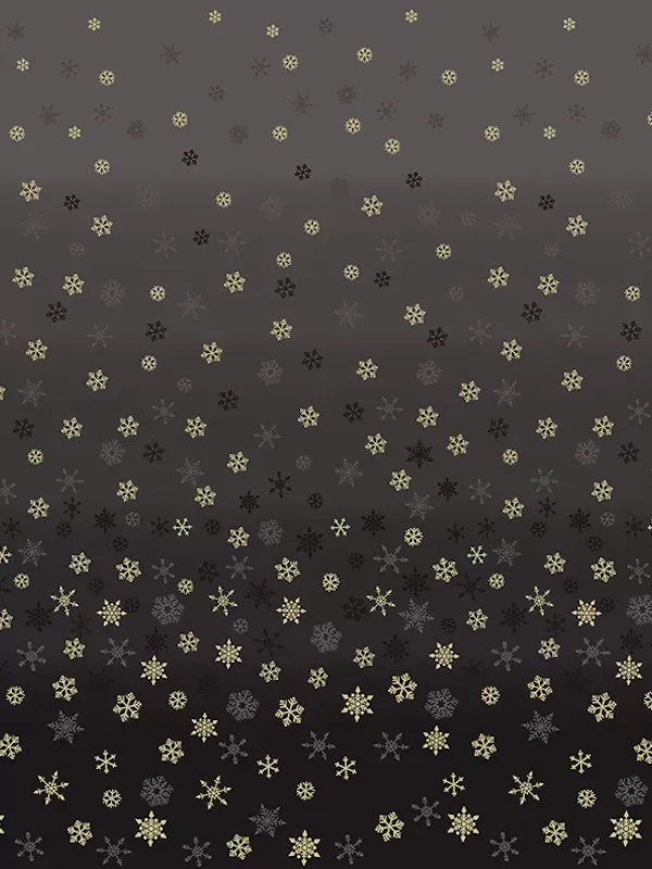 Tissu OMBRE SNOWFLAKES BLACK par Makower 2248.X