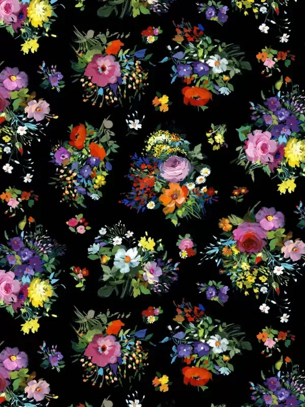 MICHAEL MILLER FABRICS - Tissu patchwork EAT, SLEEP, GARDEN 9063.BLACK